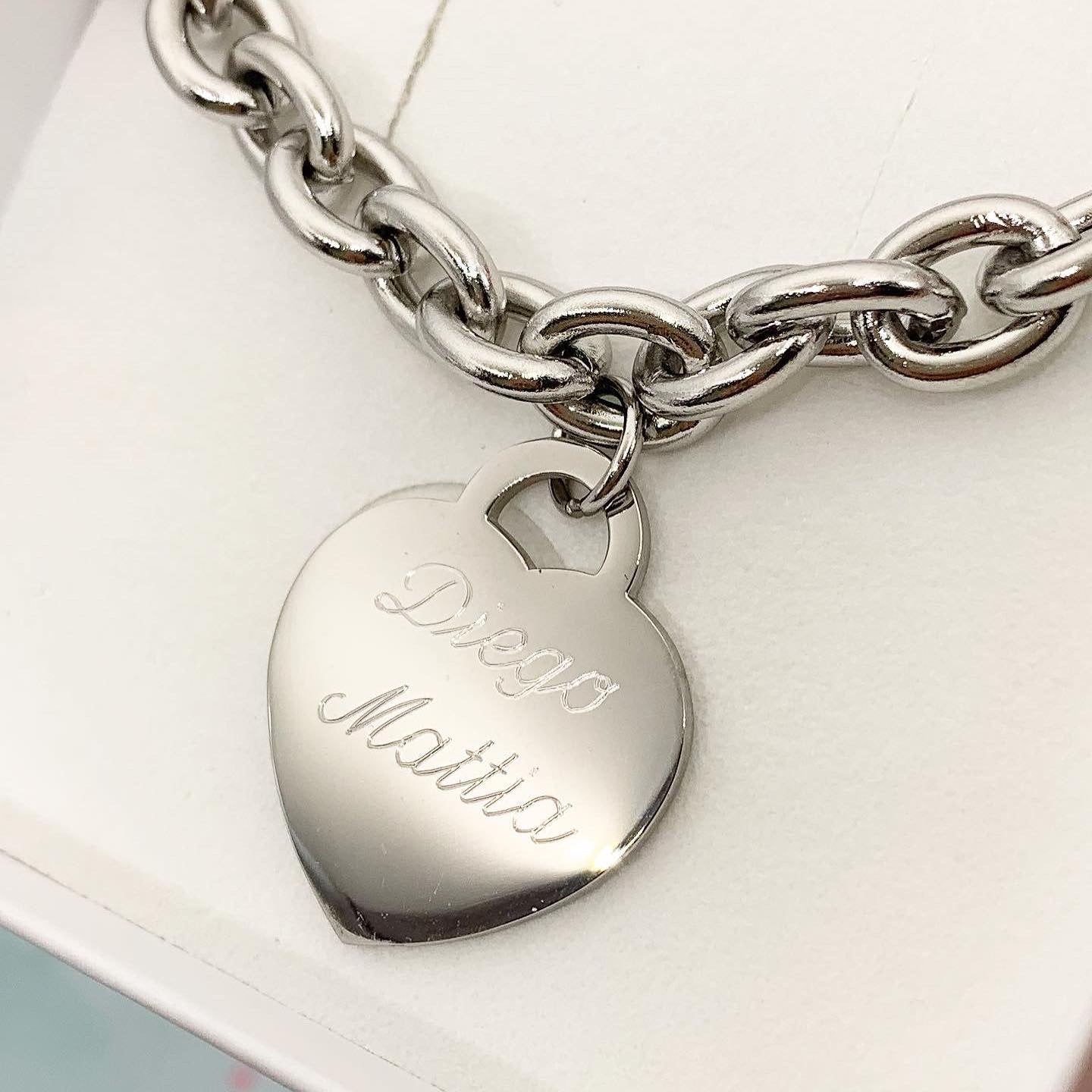 Bracciale catena Cuore con incisione