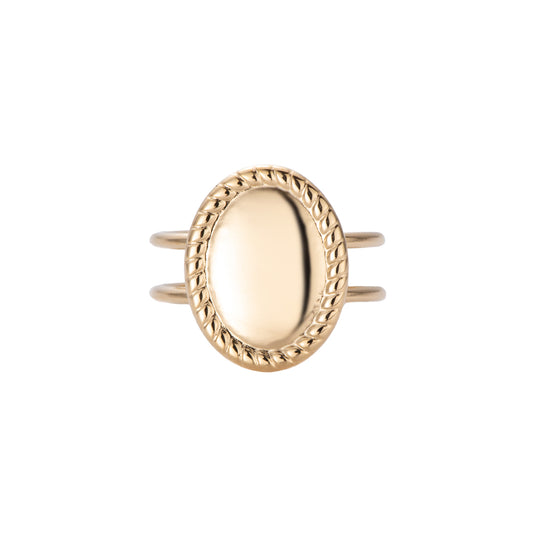Anello Oro Ovale in acciaio inossidabile