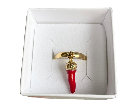 Anello Cornetto porta fortuna acciaio inossidabile Oro e Argento SCIARAH