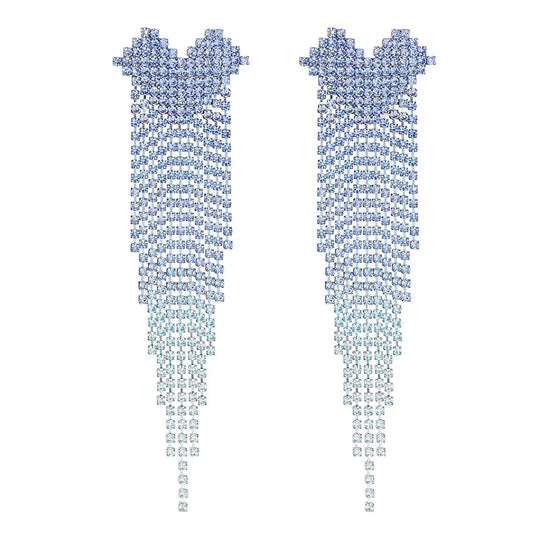 Holiday Collection Orecchini con strass Luxury Blu e Argento SCIARAH