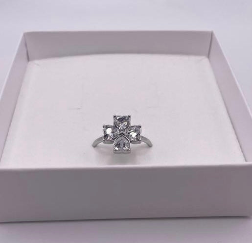 Anello quadrifoglio cuoricini